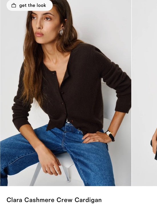 Reformation Sweaters - Reformation Clara Cashmere Crew Cardigan - Dark Brown